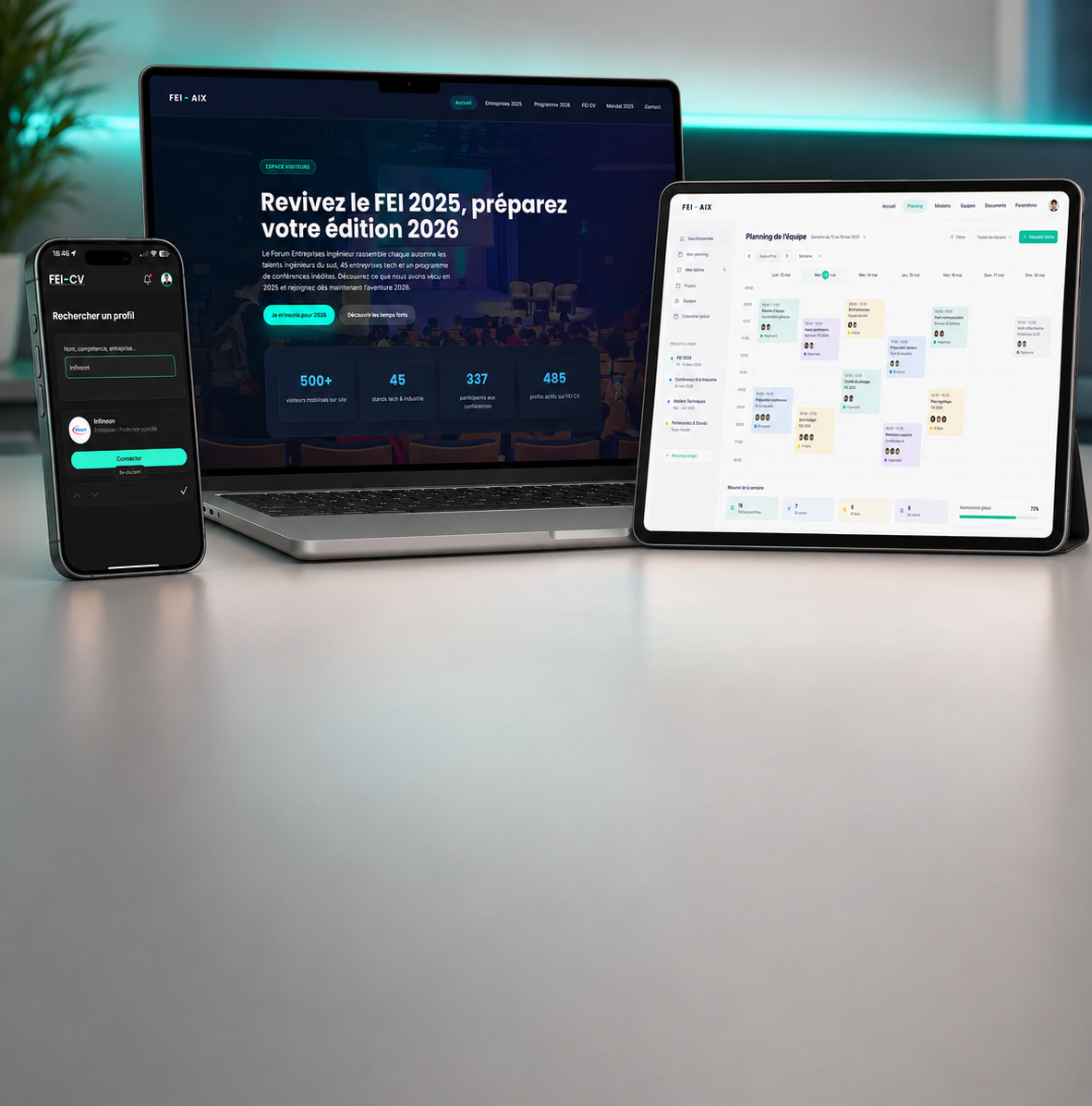FEI AIX — suite complète site + app + planning